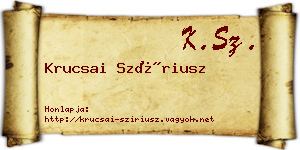 Krucsai Szíriusz névjegykártya